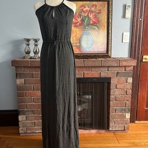 Go Couture Halter Gray and Blue Maxi Women’s Dress Size S